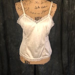 Cream color camisole lace across bottom/ top